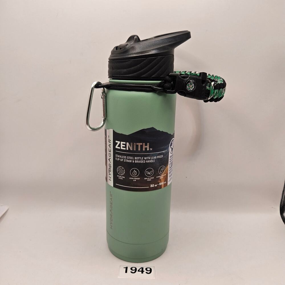 HYDRAGEAR ZENITH 32oz STAINLESS STEEL WATER BOTTLE MATCHA GREEN NWT